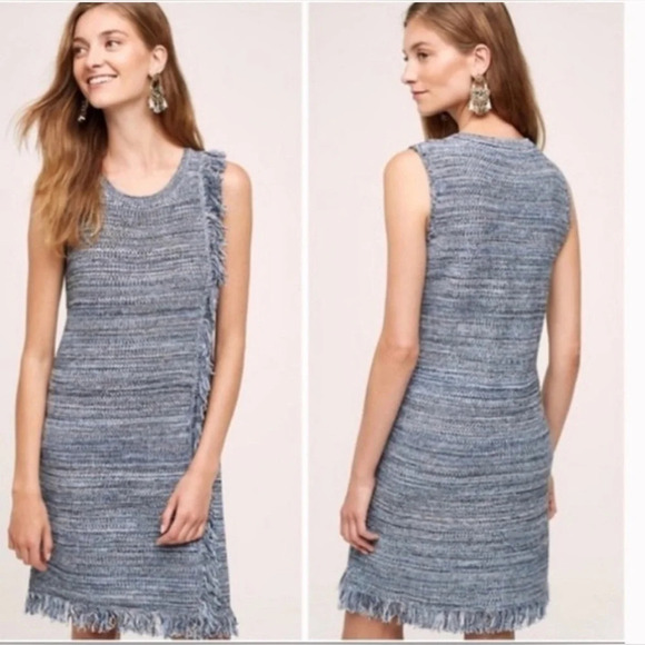 Anthropologie Holding Horses Knit Fringe Sweater Dress Medium - Picture 1 of 10